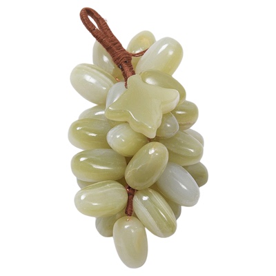 玉石葡萄摆件轻奢玄关客厅装饰品