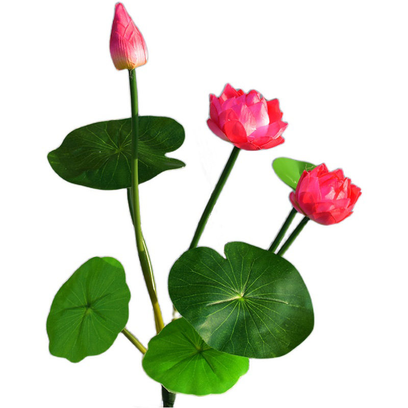 单支仿真荷花莲花荷叶把束小假花塑料花荷花荷叶一体装饰小把束花
