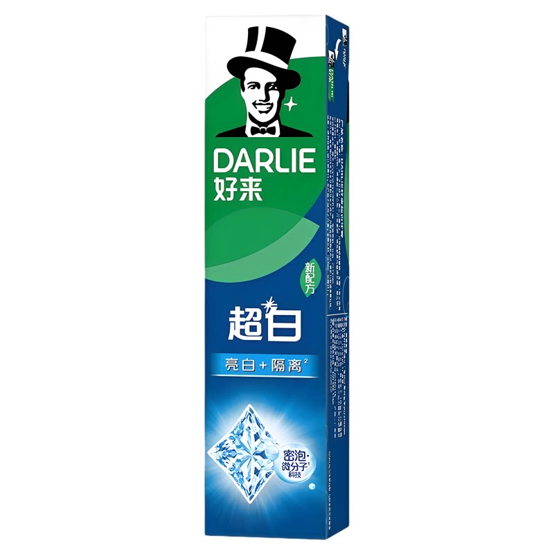 好来超白竹炭深洁含氟美白牙膏