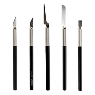 OLFA爱利华进口大黑雕刻刀笔式橡皮章刻纸模型工艺刀LTD-09锯刀圆弧30度窄口刀刃平头铲刀刃模型手作笔刀