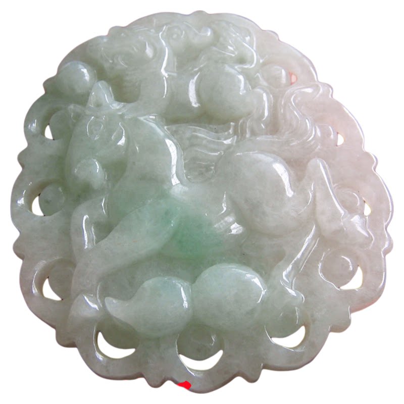 玉佩生肖马貔貅挂坠缅甸天然翡翠