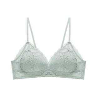 小胸平胸专用文胸三角杯不空无钢圈法式内衣大胸显小胸罩夏季薄款