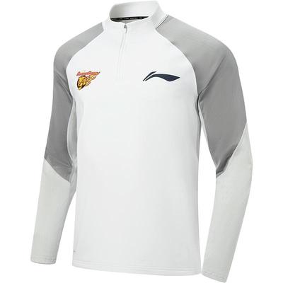 李宁立领男印花长袖T恤运动服