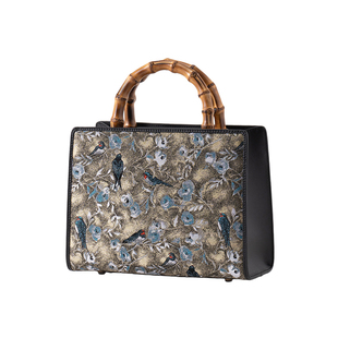 2026新中式国风宋锦真皮竹节气质手拎包单肩斜挎大戴妃送长辈礼物