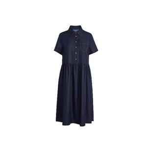 【天丝牛仔裙】AUM噢姆2025年夏季新款宽松裙子蓝色连衣裙长裙女