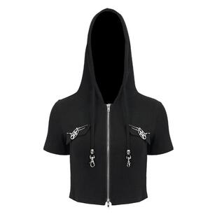 小破亚文化 原创设计恶魔时尚女装日常款短袖超T恤短连帽衫