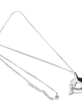 创意卡通海洋鲨鱼项链嘻哈暗黑