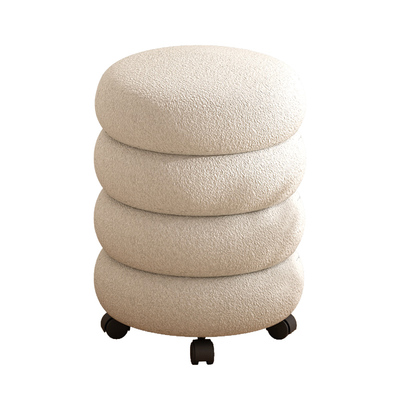 奶油风羊羔绒可旋转梳妆凳