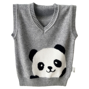 儿童毛衣马甲宝宝针织背心男女童卡通羊绒衫套头坎肩男宝羊毛衫潮