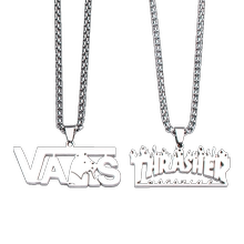 明星嘻哈男士钛钢火焰ins毛衣链