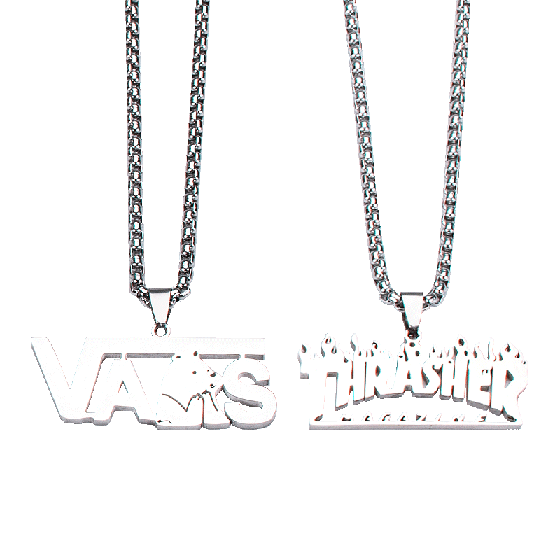 明星嘻哈男士钛钢火焰ins毛衣链