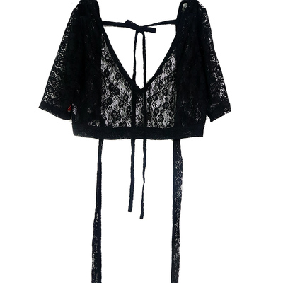 热销上装ATS部落肚皮舞上衣choli韩国蕾丝露背短袖BE04