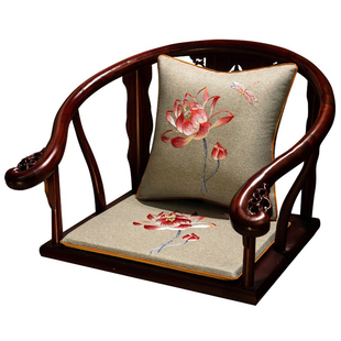 新中式茶椅坐垫红木椅子垫实木餐桌椅圈椅太师椅防滑座垫四季通用