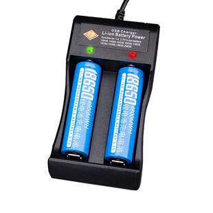 18650锂电池3.7V4.2v充电器手电筒小风扇话筒喇叭收音机头灯通用