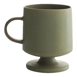 清仓日本进口ANGLE陶瓷马克杯濑户烧复古水杯高脚纯色手工制茶杯