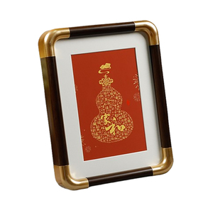 仿铜角相框画框字画框摆台高级感照片桌面摆件678A4寸厂家批发