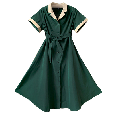 化学少女法式复古气质显瘦连衣裙