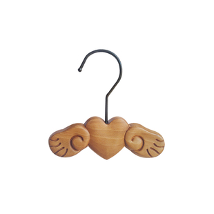 中复古胡桃色宠物猫狗实木小衣架衣服收纳装饰小型犬宠物衣服衣架