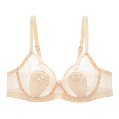 安莉芳旗下安朵兔耳朵单层围透气文胸女大胸显小蕾丝内衣HBW0264