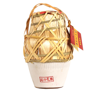 老闸绍兴特产黄酒十八年竹编花雕王1升坛装半甜送礼自饮推荐老酒