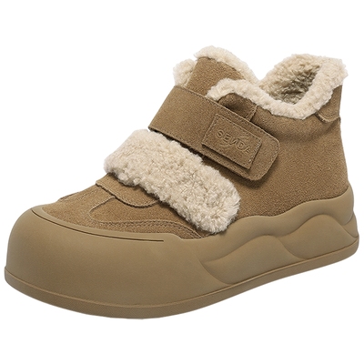 森达面包工坊雪地靴女25冬新商场保暖毛绒厚底棉鞋雪地靴XTX02DD5