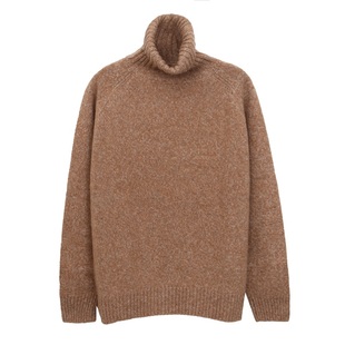 王菲同款山羊绒衫女高翻领花纱宽松慵懒风毛衣时尚洋气针织打底衫