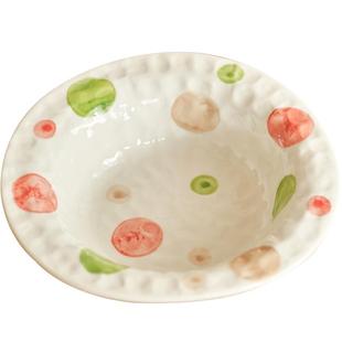 肆月白色水果盘子高级感家用汤盘陶瓷小深盘草帽盘餐盘ins风菜盘