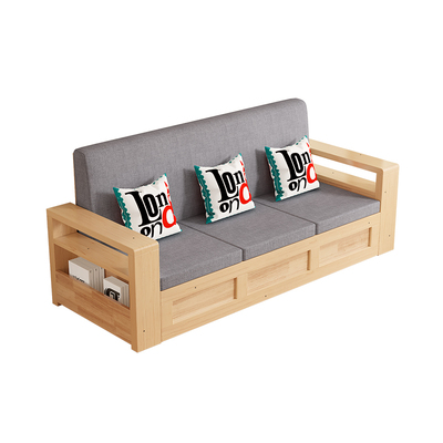 实木储物箱沙发冬夏两用小户型客厅收纳箱简约三人位新中式沙发椅