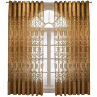 欧式高档大气轻奢镂空绣花客厅阳台遮阳隔热半遮光窗纱帘加厚成品