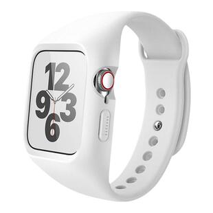 牧行者适用iwatch9苹果手表45/44mm表带applewatch8/7/6/5/SE/4一体式设计41/40时尚运动氟橡胶表带轻薄设计