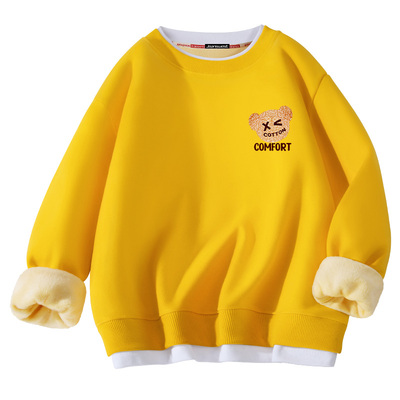 真维斯青少年加绒卫衣加厚秋冬款