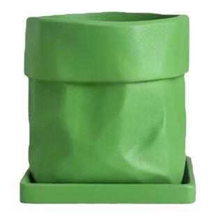 ins风牛皮纸袋花盆创意家用绿萝多肉仙人掌兰花花盆陶瓷特价清仓