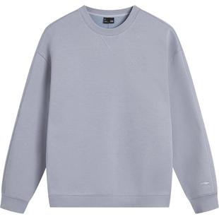 李宁加绒卫衣女冬季官方新款情侣加厚圆领无帽上衣男士保暖运动服