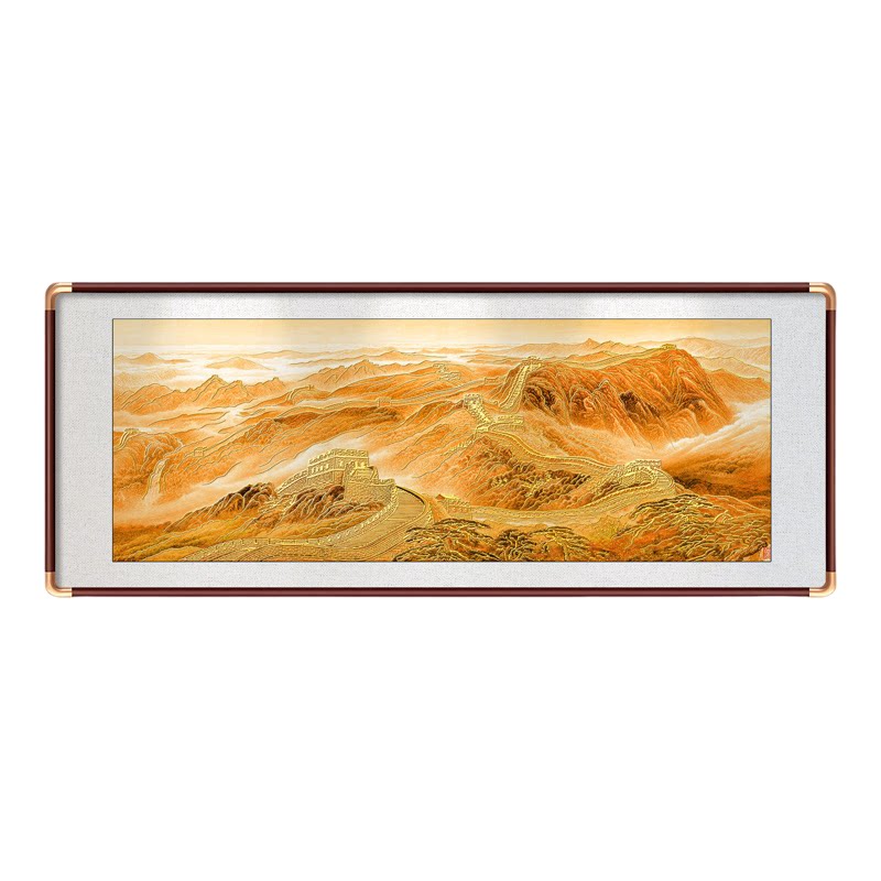 日出东方万里长城山水画客厅沙发背景墙装饰画中式国画办公室挂画