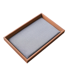 黑胡桃纹木质珠宝首饰手串文玩饰品展示陈列托盘收纳盒高档首饰盘