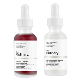 The Ordinary套组30%果酸焕肤面膜+10%烟酰胺原液控油祛痘亮白