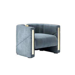 意式轻奢沙发椅后现代酒店接待椅高端别墅客厅家用单人扶手休闲椅