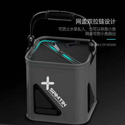 雷臣加厚EVA钓鱼打水桶折叠便携小渔桶垂钓活鱼桶收纳桶渔具小桶