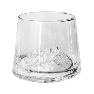 茶杯威士忌酒杯洋酒杯子富士山杯中古冰山杯日式ins风观山杯家用