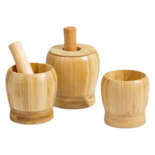 楠竹捣蒜器打蒜泥神器压蒜器家用手动搅碎器大姜蓉中药罐研磨舀子