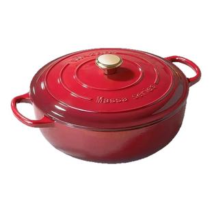 YANZAO/焱造马萨系列28cm焖炒锅珐琅铸铁炖锅炒锅盅汤锅砂锅煲炖