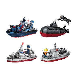 启蒙雷霆系列核潜艇攻击舰歼15模型益智拼装积木男孩玩具儿童礼物