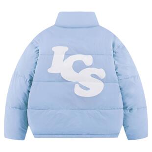 ics丨iconslab马卡龙色胶印LOGO大字母棉服男情侣装宽松保暖棉衣