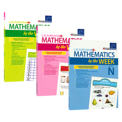 Learning Mathematics by the Week N-K2 学习数学周周练 新加坡数学 学龄前数学 数感 逻辑锻炼 3-6岁英文教辅 英文原版进口图书