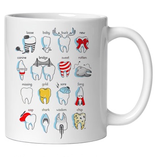 牙科趣味陶瓷马克杯水杯牙科医院赠品牙医礼品Dental Definitions