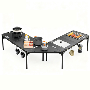 户外折叠桌暗影战术桌IGT液压杆便携式露营桌多功能野餐全套装备