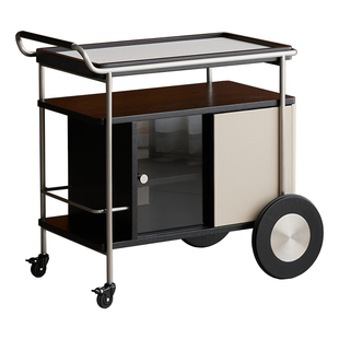 Hygge推车轻奢客厅可移动沙发边几柜法式多功能岩板茶几小桌子