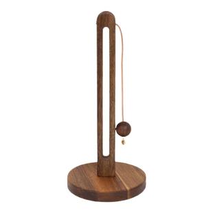 立式免打孔纸巾架餐桌厨房木质卷纸架桌面加长懒人抹布收纳架子