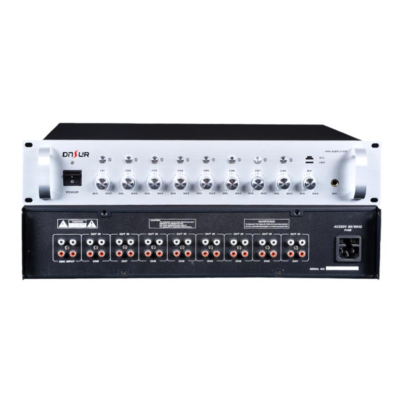 DNSUR顶速公共广播音响DS-1088 8进8出前置放大器 话筒信号分配器