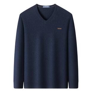 [羊绒羊毛]梦特娇男士羊绒衫冬装时尚V领羊毛衫针织毛衣加厚保暖J